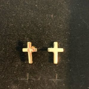 Gold-Plated Cross Hypo-Allergenic Earring